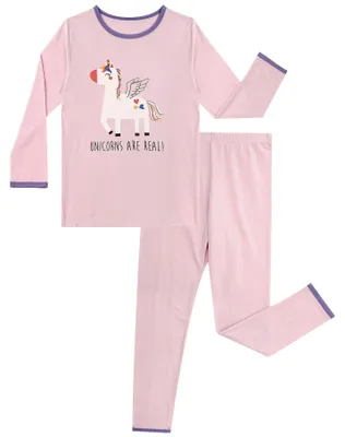 Produktbild von LACOFIA Kinder Mädchen Schlafanzug Baumwolle Langarm Pyjama Set Zweiteilig Nacht