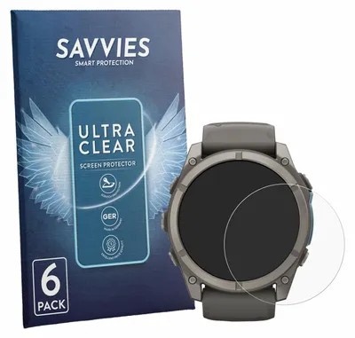 Produktbild von 6x Für Garmin Fenix 9 (51 mm) Schutzfolie Savvies Displayschutz Display Schutz Folie Klar Transparent