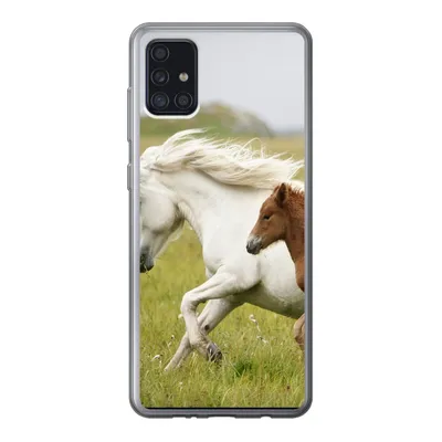 Produktbild von MuchoWow® Handyhülle Schutzhülle Hülle für Samsung Galaxy A52 5G Pferde - Tiere - Gras Silikon Softcase Handy Hülle - Umschlag