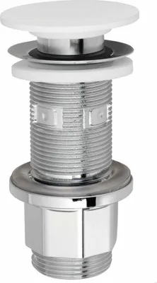Produktbild von Silfra IMPALA Waschbecken-Ablaufgarnitur 5/4", klick-klack, Rockstone-Stopfen, Weiß matt