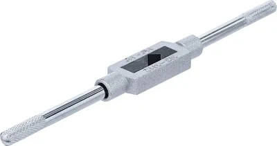 A tool for threading, commonly known as a tap wrench or tap handle.