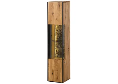 Produktbild von MASSIVMOEBEL24.DE Hängevitrine Wildeiche 30x30x140 natur geölt STARNBERG #06