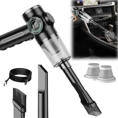 Immagine prodotto di Aspirapolvere portatile - Pulitore compatto - Ideale per auto e casa - Potente aspirazione - Batteria da 2000 mAh - Colore: nero