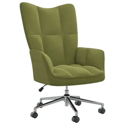 Image de Chaise de relaxation Vert clair Velours