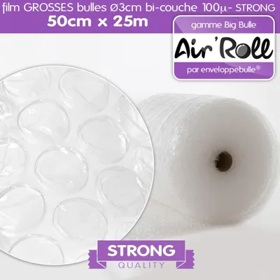 Image de Lot de 20 rouleaux de film grosses bulles d'air largeur 50cm x longueur 25m - gamme air'roll  strong
