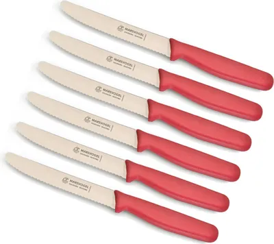 Produktbild von Marsvogel | Tafelmesser 6er Set | PP-Griff in Rot | Solingen Qualität