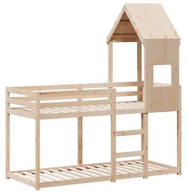 Obrázek produktu pro vidaXL Patrová postel bez matrace 90x190 cm z masivního borovicového dřeva
