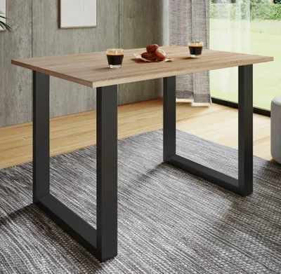 Produktbild von VCM Holzesstisch | H. 76 x B. 140 x T. 80 cm | hochwertiges und massives Fußgestell | Füße aus Eisen | Küchentisch - Xona U