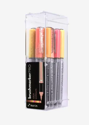 Produktbild von Karin Brushmarker Set Hauttöne 12 Stück - Brushpens für kreatives Zeichnen