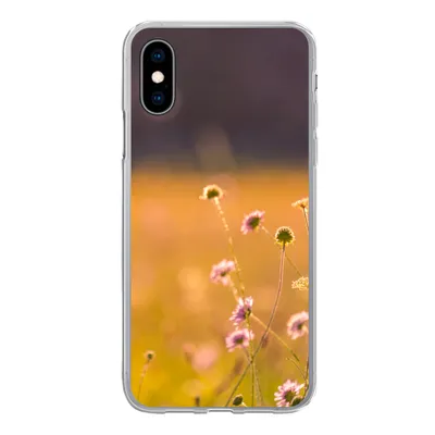 Produktbild von MuchoWow® Handyhülle Schutzhülle Hülle für iPhone X Blumen - Hell - Rosa Silikon Softcase Handy Hülle - Handyhülle