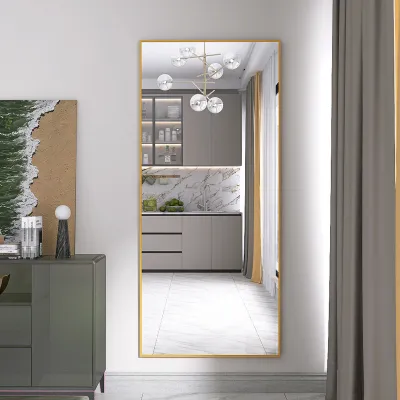 Obrázok produktu pre ProximaX Zrkadlo po celej dĺžke - Zrkadlo po celej dĺžke zlaté - 180 x 80 cm - Zrkadlo na prezeranie - Zrkadlo po celej dĺžke - Stojace zrkadlo - Zrkadlo na líčenie