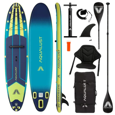Immagine prodotto di AQUALUST 12.0 iSUP Board Stand Up Paddle Surfboard Set completo gonfiabile 365cm - Contenuto: set di tavole+ pagaia kayak+sedile