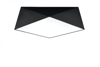 Image de Plafonnier HEXA 45 noir 3xE27 15W PVC 15x45x45cm Sollux Lighting
