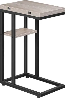 Immagine prodotto di HOOBRO Tavolino a C Tavolino pieghevole per divano Ripiano portaoggetti Grigio/nero