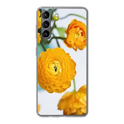 Produktbild von MuchoWow® Handyhülle Schutzhülle Hülle für Samsung Galaxy S21 Blumen - Draußen - Orange Silikon Softcase Handy Hülle - Softcase