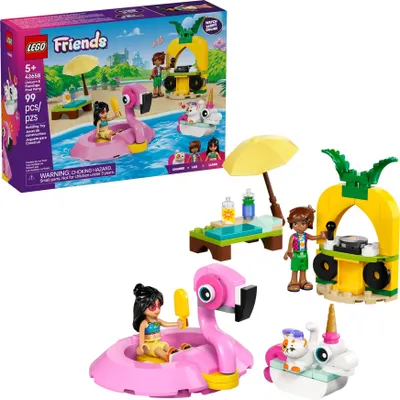 Zdjęcie produktu dla LEGO® Friends 42658 Zábava u bazénu s jednorožcem a plameňákem