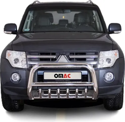 Zdjęcie produktu dla Listwa ochronna przedniego zderzaka do Mitsubishi Pajero 2007-2014 ze stalowym zderzakiem ABE w kolorze srebrnym