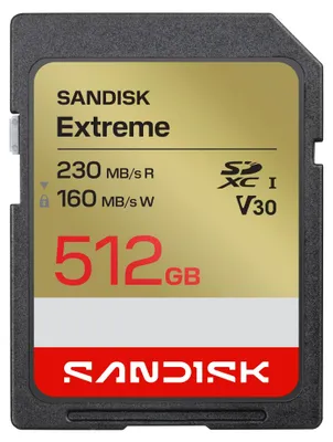 Obrázok produktu pre SANDISK Extreme SD UHS-I karta, 512 GB (rýchlosť čítania až 230 MB/s a 1