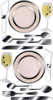 Imagen del producto de Heyda 203780657, Set de pegatinas "Fiesta de cena", 7,5 x 16,5 cm