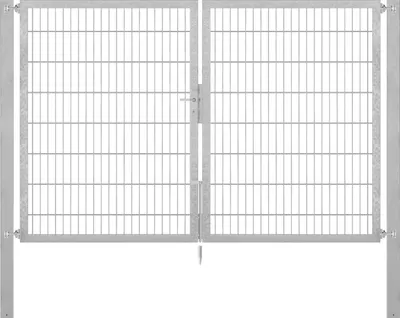 Produktbild von Alberts Doppeltor Flexo Plus mit Zubehör, zum Einbetonieren, feuerverzinkt, Breite 250 cm, Höhe 160 cm, Pfostenstärke 80 x 80 mm