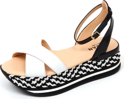 Produktbild von D0278 HOGAN Frau Sandale schwarz/weiss Kreuzbänder Sandale Schuh Frau