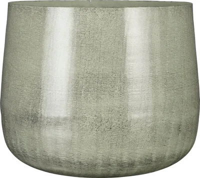 Image de Mica Decorations Benson Pot de fleurs - H32 x Ø37 cm - Métal - Gris clair
