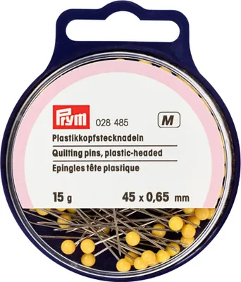 Obrázek produktu pro Špendlíky s plastovou hlavičkou, 0,65 x 45 mm, žluté, 15 g