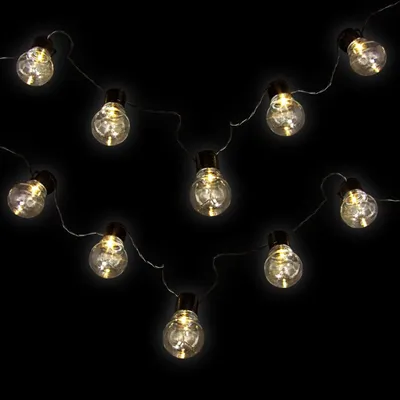 Produktbild von LED Solar Glühlampenlichterkette 1,9m Warmweiß Außen Leuchten Dekoration Garten