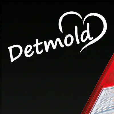 Produktbild von Auto Aufkleber Detmold Herz Stadt City Liebe Love Heimat 19x8 cm Weiss Glanz Sticker Heckscheibenaufkleber