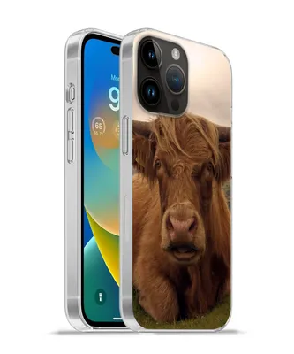 Produktbild von MuchoWow® Handyhülle Schutzhülle Hülle für Apple iPhone 14 Pro - Softcase Schottischer Highlander - Tiere - Berg Silikon Softcase Handy Hülle - Umschlag
