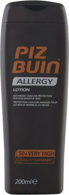 Produktbild von Piz Buin Allergy, Sonnenschutzlotion, Körper, Flasche, Feuchtigkeitsspendend, Schutz, Empflindliche Haut, 200 ml