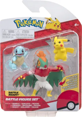 Obrázok produktu pre Jazwares Pokémon Sada bojovej figúrky Battle pack Squirtle Hawlucha a Pikachu