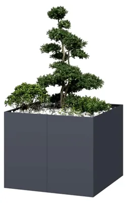 Produktbild von Pflanzgefäß Hochbeet Blumenkübel für Garten und Balkon Anthrazit 100x100x80 cm Stahl
