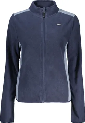 Produktbild von Damen Fleecejacke Blau mit Reißverschluss und Kontrastdetails