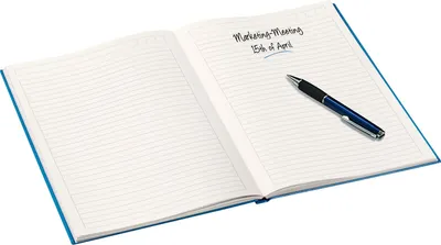 Produktbild von Notizbuch Wow A4 80 Blatt 90g/qm liniert blau metallic Packung mit 6 Stück