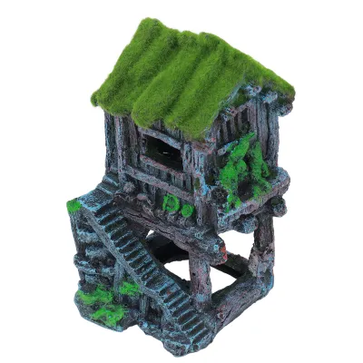 Produktbild von Aquarium Harz Pavillon Ornamente,Aquarium Simulation Pavillon Dekoration,Aquarium Pavillon Landschaftsbau,Fisch Versteck Höhle,Aquarium Landschaftsbau,Aquarium Bergblick Stein Ornament