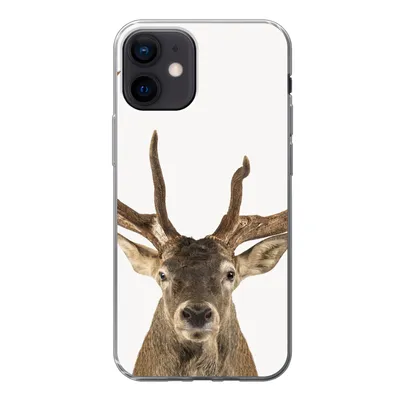 Produktbild von MuchoWow® Handyhülle Schutzhülle Hülle für iPhone 12 Hirsche - Tiere - Geweih - Kinder - Jungen Silikon Softcase Handy Hülle - Schutzhülle