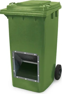 Produktbild von Mobiler Streugutbehälter, Streusalzbehälter 240 Liter, mit Entnahmeöffnung, auch für Streusplit, grün