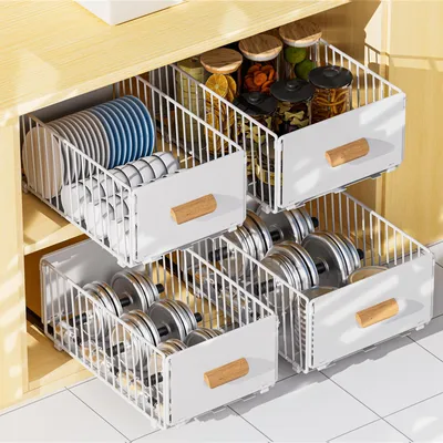 Ausziehbare Schublade 25 cm breit, 2 Stück, Küchenorganizer