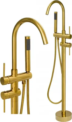 Produktbild von Granitan - Wannenarmatur - Badewannenarmatur Höhe 114 cm - Mischbatterie Gold - Messing - KIVO