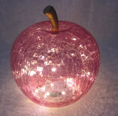 Produktbild von Glas Deko-Apfel krakeliert Rosa Timer, ca. 22,0x24x22cm B/H/T