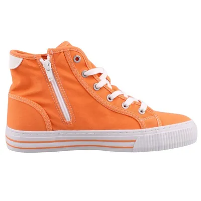 Produktbild von Mustang Damen High Top Sneaker Schnürung Stiefelette Zipper 1420-506, Größe:37 EU, Farbe:Orange