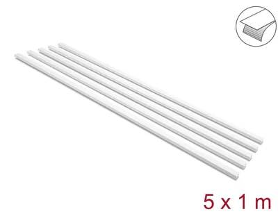 Obrázek produktu pro Samolepicí kabelový kanál 20x10 mm se zasouvacím víkem, balení 5 kusů, bílá barva