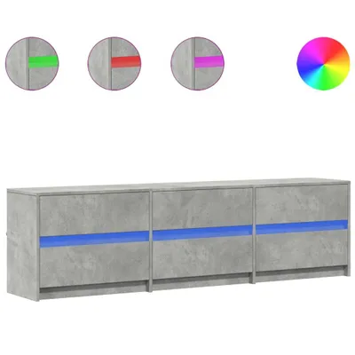 Obrázek produktu pro vidaXL TV skříňka s LED osvětlením betonově šedá 180x34x50 cm