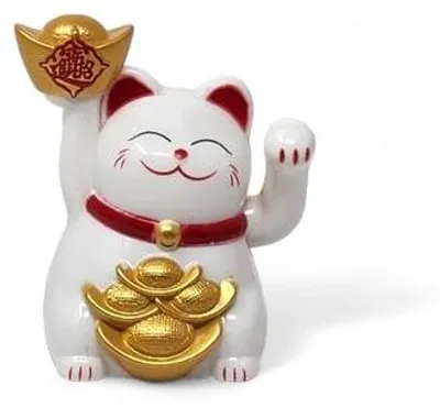 Zdjęcie produktu dla Miniaturowa płaskorzeźba przedstawiająca słońce, o wysokości 5 cm, z symbolem szczęścia, biała
