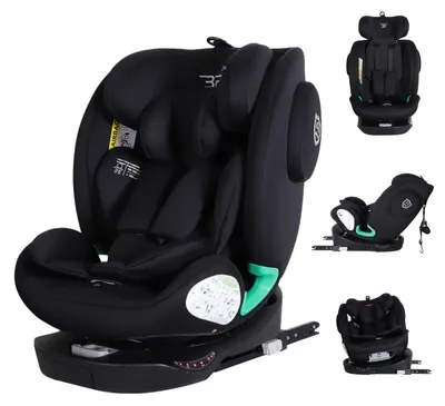 Produktbild von Bebies First Executive Kindersitz i-Size Gruppe 0/1/2/3 Schwarz – drehbarer Autositz 40–150 cm, ISOFIX und Top Tether, rückwärts und vorwärts