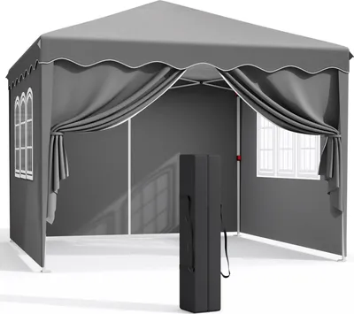 Produktbild von Pop-Up Pavillon, Abmessungen 3 x 3 m, Maximalhöhe 200 cm, Stahlrahmen, Grau