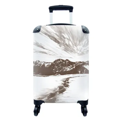 Produktbild von MuchoWow® Koffer Handgepäck Trolley Rollkoffer Kleine Reisekoffer mit 4 Rollen - Berg - Strand - Meer - Cabin Size < 55x40x23 cm & 55x40x20 cm - Fotokoffer - Kabinenkoffer - Boardgepäck - Reise-Box - Reisekoffer - Reisegepäck - Koffer mit Bild - Trolley für Kinder