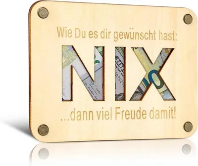 Produktbild von Famanu Geldgeschenkverpackung aus Holz - 16 x 12 cm