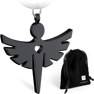 Image de Porte-bonheur métallique - Pendentif en forme de cœur en métal noir - Cadeau porte-bonheur pour les conducteurs et les candidats au permis de conduire - Conduisez prudemment